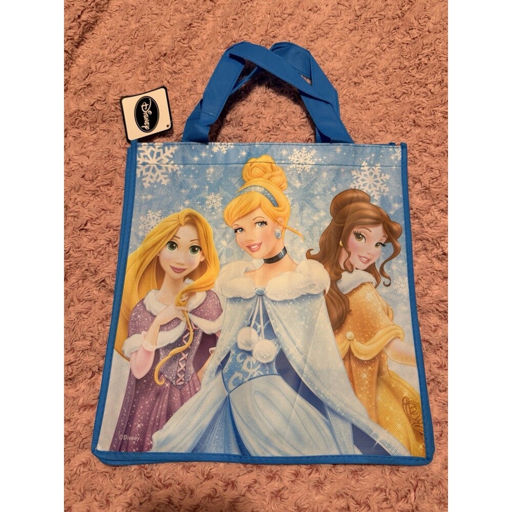 Disney Store Reusable Shopping Tote Blue Princess Sack Carry Bag Cinderella